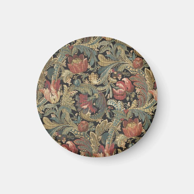 Imán Rich Floral Tapestry Brocade Antiguo Clásico (Frente)