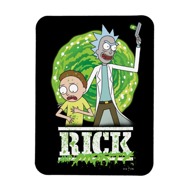 Imán RICK AND MORTY™ | Salpicadura verde (Vertical)