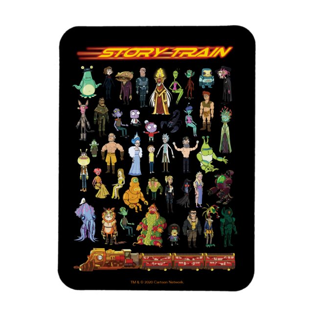 Imán RICK AND MORTY™ | Tren de historias (Vertical)