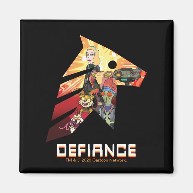 Imán RICK AND MORTY™ | Tripulación de Defiance Espacial (Frente)