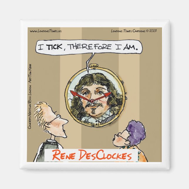 Imán Rick London Cartoons Descartes Reloj Comic  (Frente)