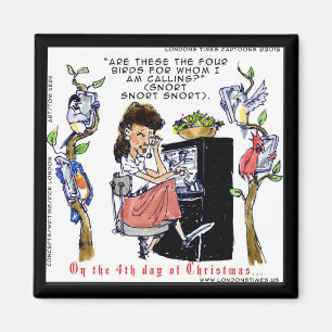 Imán Rick London Ernestine llama a las aves navideñas