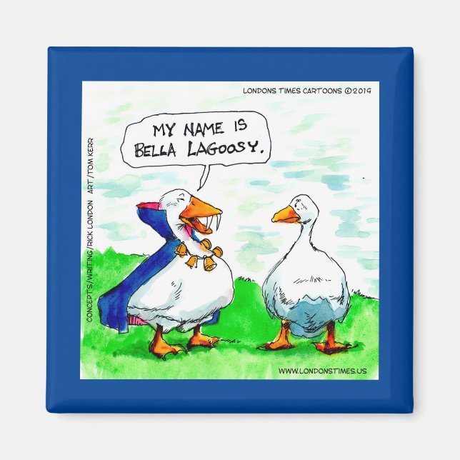 Imán Rick London Funny Goose Vampiro con campanas (Frente)