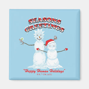 Imán Rick y Morty Saludos de la temporada de Snowmen