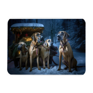 Imán Ridgeback Rodesiano Decoración de Navidades Snowy 