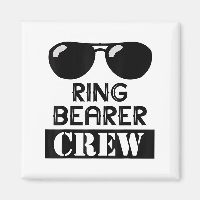 Imán Ring Bearer Crew Ring Wedding Party Sungl Security (Frente)
