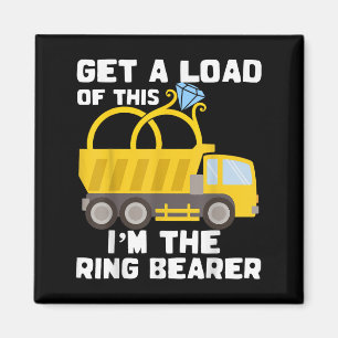 Imán Ring Bearer Shirt Funny Boda Truck Boys Gift Id