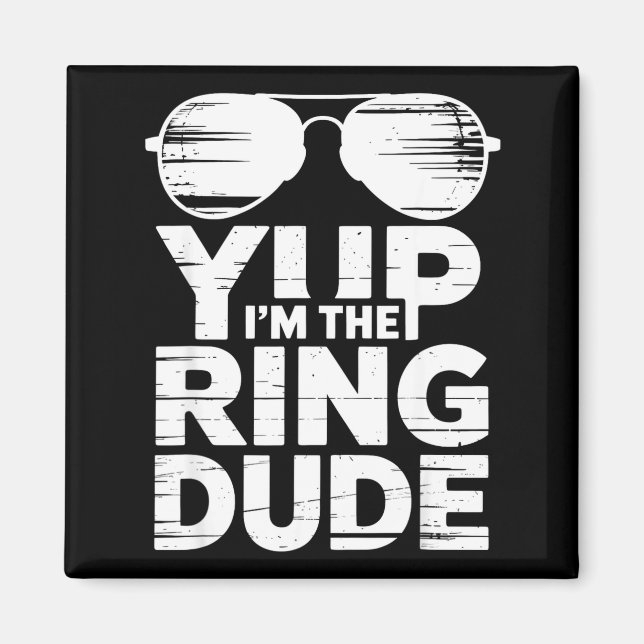 Imán Ring Security Wedding Party Funny Ring Bearer  (Frente)