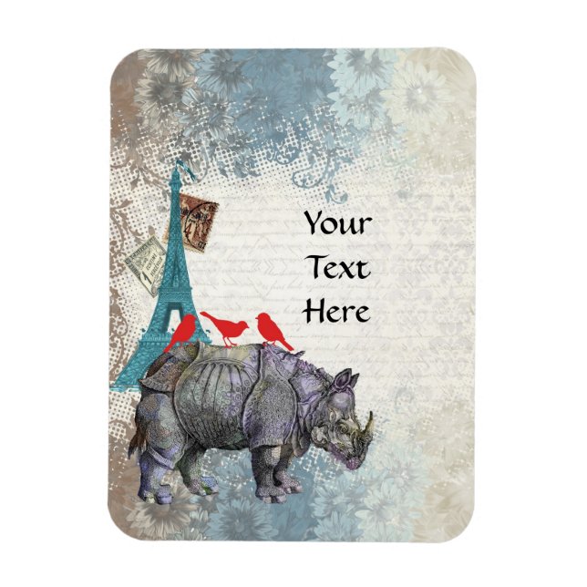 Imán Rinoceronte vintage (Vertical)