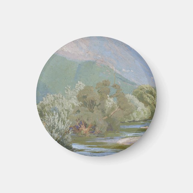 Imán Río Aniene Paisaje impresionante de Art Nouveau (Frente)