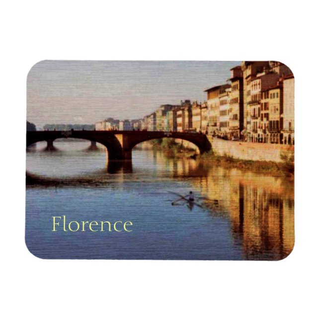 Imán Río Arno, Florencia, Italia Magnet (Horizontal)
