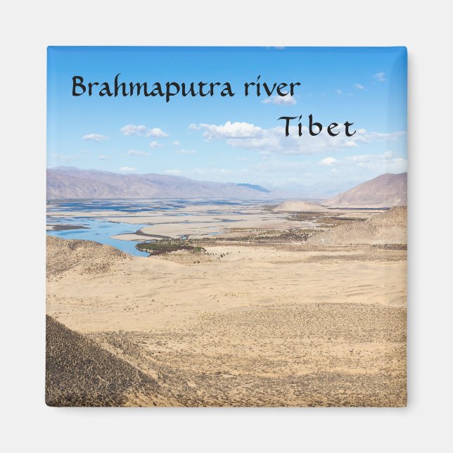 Imán Río Brahmaputra y paisaje del desierto - Tíbet (Frente)