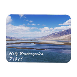 Imán Río Brahmaputra y paisaje montañoso - Tíbet