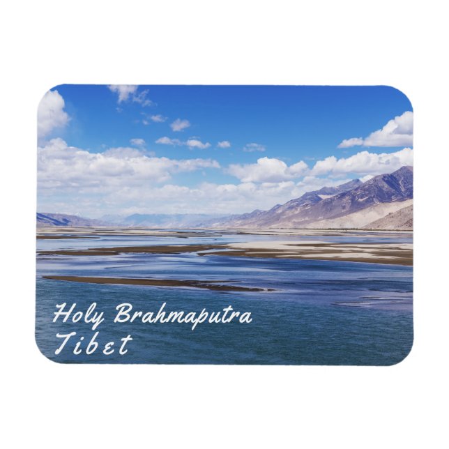 Imán Río Brahmaputra y paisaje montañoso - Tíbet (Horizontal)