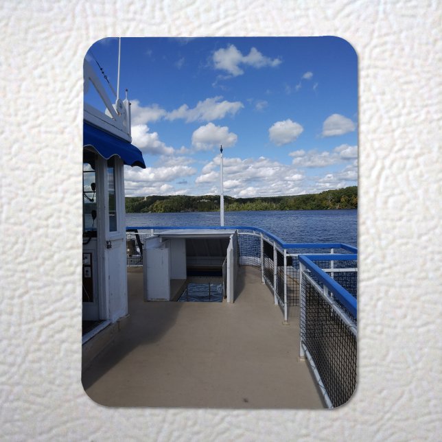 Imán Río Connecticut desde Riverboat (Connecticut River from Riverboat Flexi Magnet on Fridge)