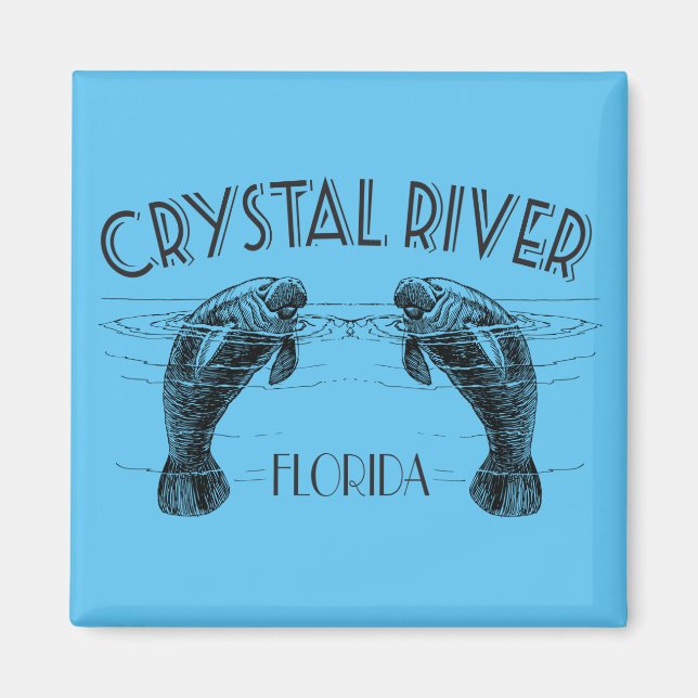 Imán Río Cristal Florida con Manatíes (Frente)