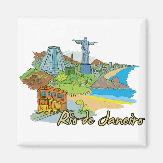 Imán Río de Janeiro, Ciudad Famosa de Brasil (Frente)
