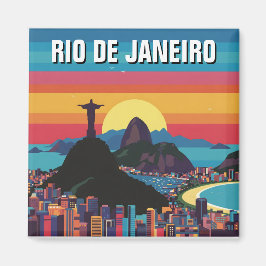 Imán Río de Janeiro Cristo el venado retro redimiente