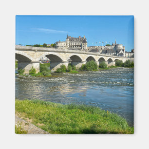 Imán Río Loira y puente en Amboise, Francia Postca