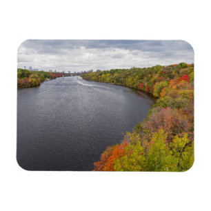 Imán río mississippi y bancos boscosas en minneapolis