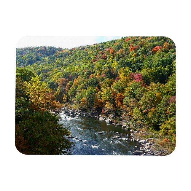 Imán Río Ohiopyle en otoño II en Pensilvania (Horizontal)