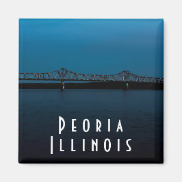 Imán Río Peoria Illinois en Sunset Magnet