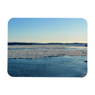 Imán Río San Lorenzo en invierno, Quebec, Canadá