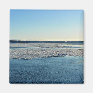 Imán Río San Lorenzo en invierno, Quebec, Canadá