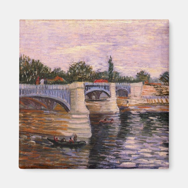 Imán Río Van Gogh Seine con Pont del Grande Jette (Frente)