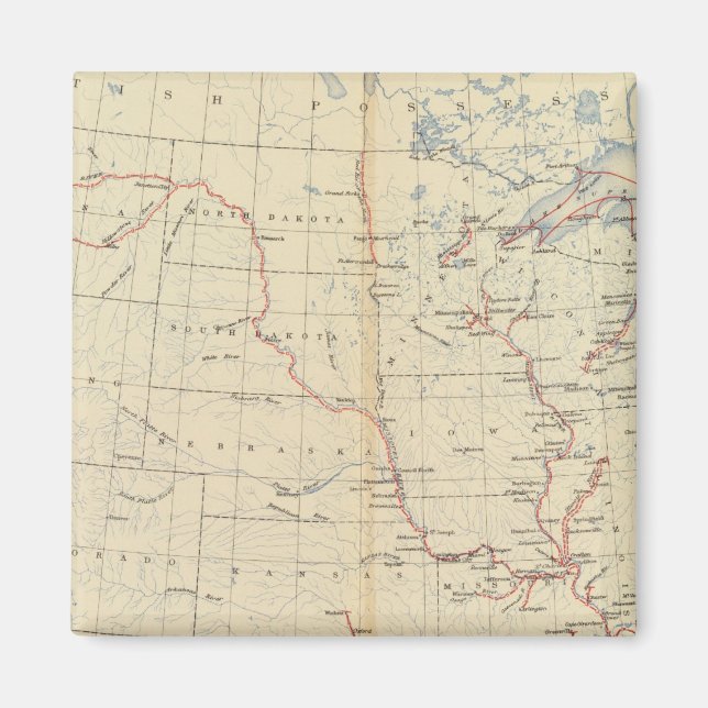 Imán Ríos navegables, rutas 1890 (Frente)