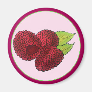 Imán Ripe Raspberry Rojo Raspberries Berry Fruth Print