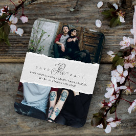 Imán Ripped Paper Effect Wedding Custom Photo Script