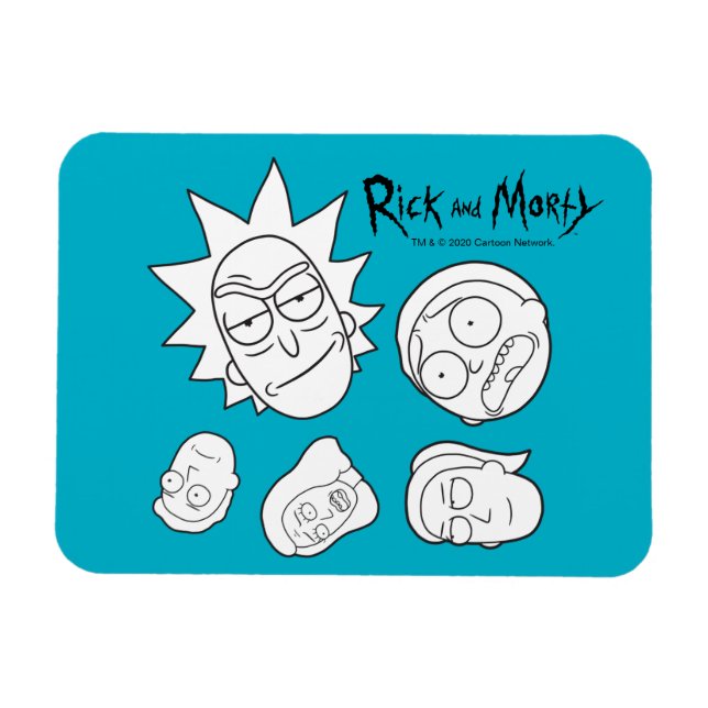 Imán RIQUEZA Y MORTY™| Patrón de cabeza de familia Smit (Horizontal)