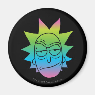 Imán RIQUEZA Y MORTY™ Patrón Rainbow Rick Head