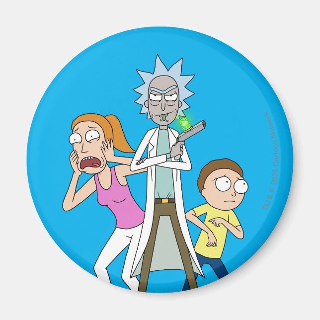 Imán RIQUEZA Y MORTY™| Rick, Morty y Summer (Frente)