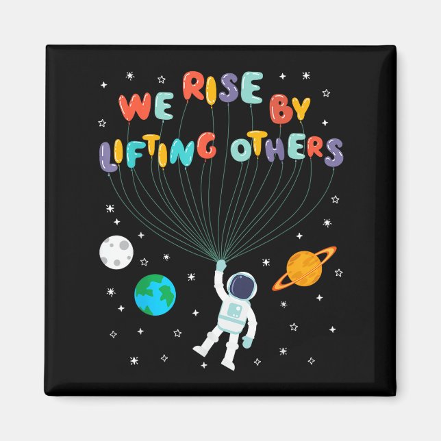 Imán Rise Children Apparel Uni-kids Black Small We Rise (Frente)