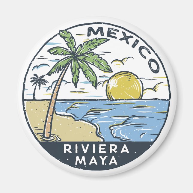 Imán Riviera Maya México Vintage (Frente)