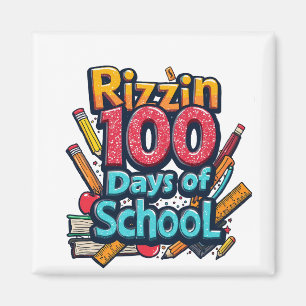 Imán Rizzin 100 días de escuela Gen Alpha Funny