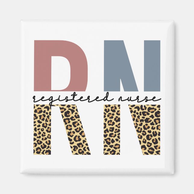 Imán RN Registered Nurse Cheetah Print Nurse Graduation (Frente)