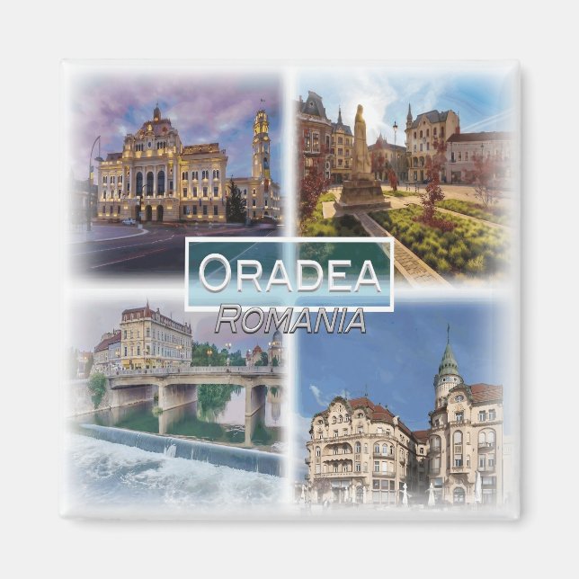 Imán RO0013 Europa, Rumanía, Oradea, nevera (Frente)