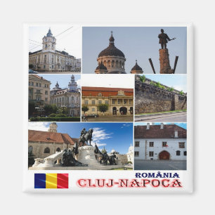 Imán RO - Rumania - Collage mosaico - Cluj-Napoca