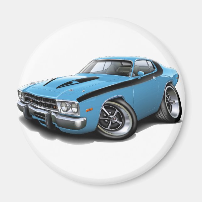 Imán Roadrunner 1973-74 Lt Blue-Black Car (Frente)