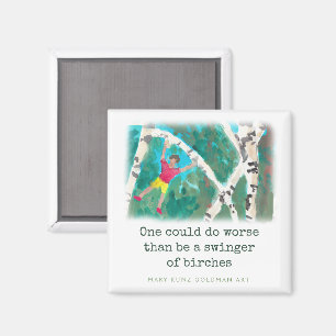 Imán Robert Frost Poem Birches Hand-Illustrated