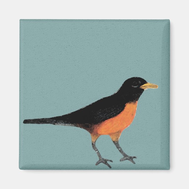 Imán Robin Bird Art Blue (Frente)
