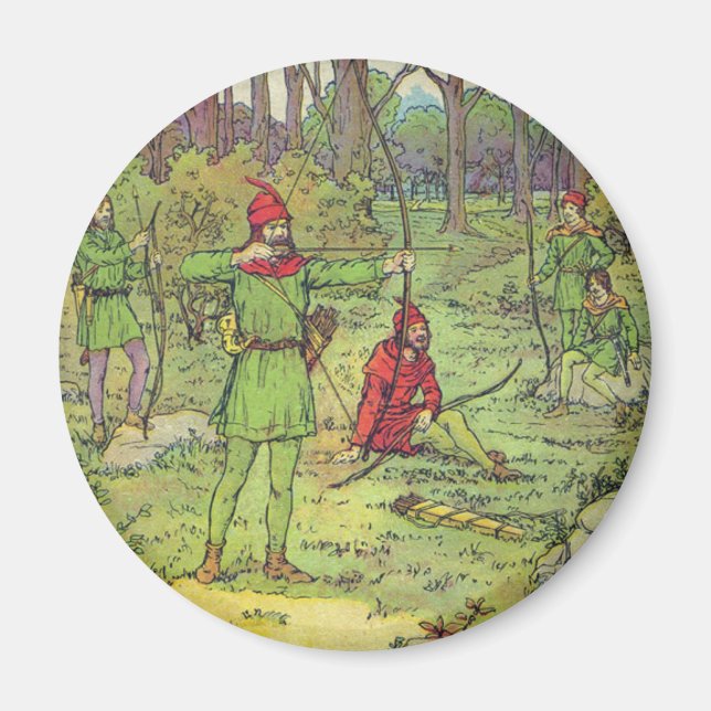 Imán Robin Hood en el bosque (Frente)