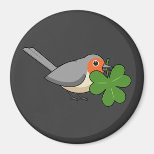Imán Robin lindo con Shamrock Clover Personalizado