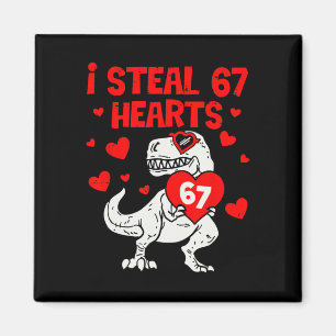 Imán Robo 67 Corazones Seis Siete San Valentín Dinosaur