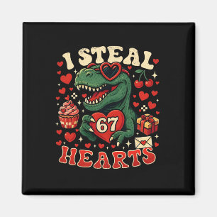 Imán Robo Corazones 67 Funny Valentine T-rex Dinosaurio