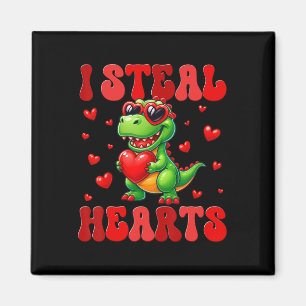 Imán Robo Corazones Cute Dinosaur Corazón San Valentín