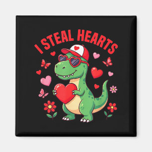 Imán Robo Corazones Dinosaurio Trex Dino Amor San Valen